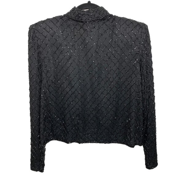 VINTAGE STENAY Diamond Pattern Cropped Beaded Evening Jacket - Picture 2 of 6
